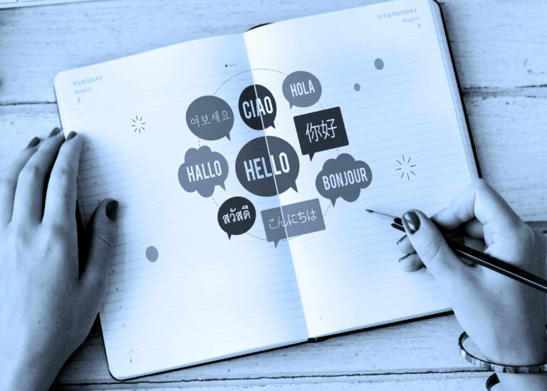 different language speech bubble hello concept